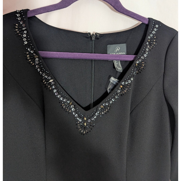 NwoT Adrianna Papell Black Embellished Formal Dress Gown Size 6 C1 - Picture 3 of 6